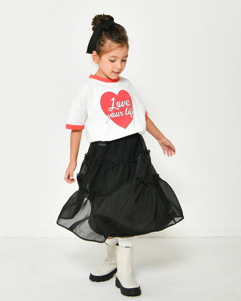 【130/140/150cm】ハートロゴTシャツ3124302j【NEWO/ネオ】